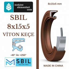 8x15x5 mm SBIL TC NBR DÖNER MİL YAĞ KEÇESİ (Viton) 8*15*5 mm